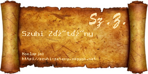 Szuhi Zétény névjegykártya